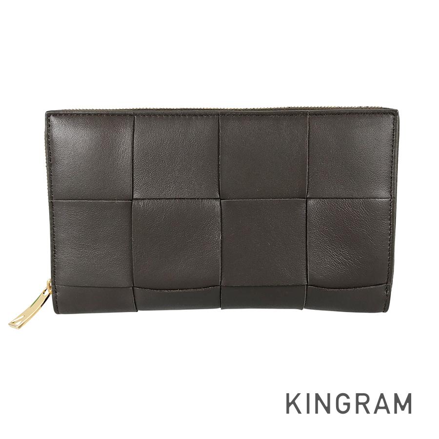 BOTTEGA VENETA Maxi Intrecciato Long wallet Round zipper