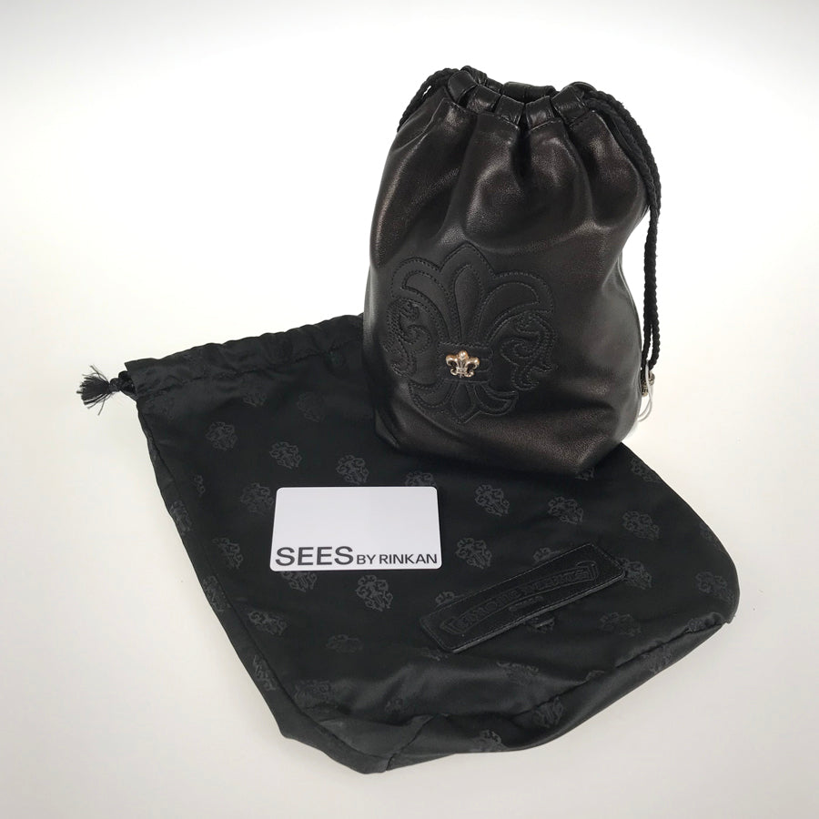 CHROME HEARTS Flared Drawstring BS Cross Patch Pouch