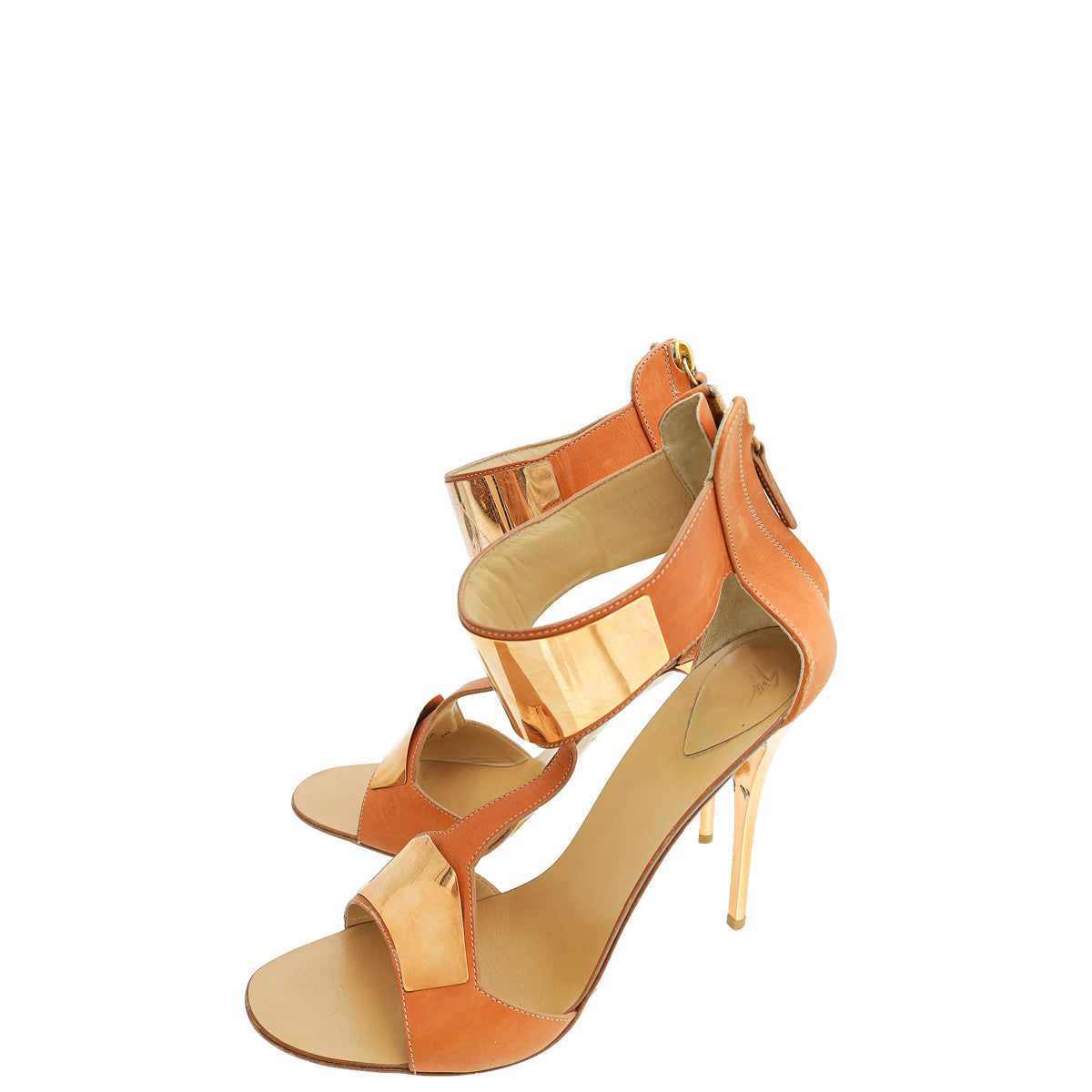 Giuseppe Zanotti Brown Zip Ankle T Strap Pumps 40