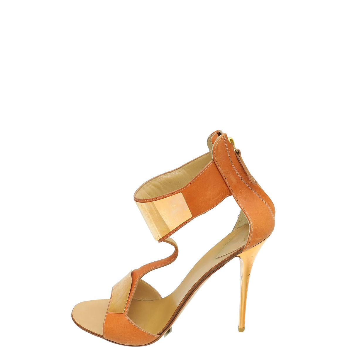 Giuseppe Zanotti Brown Zip Ankle T Strap Pumps 40