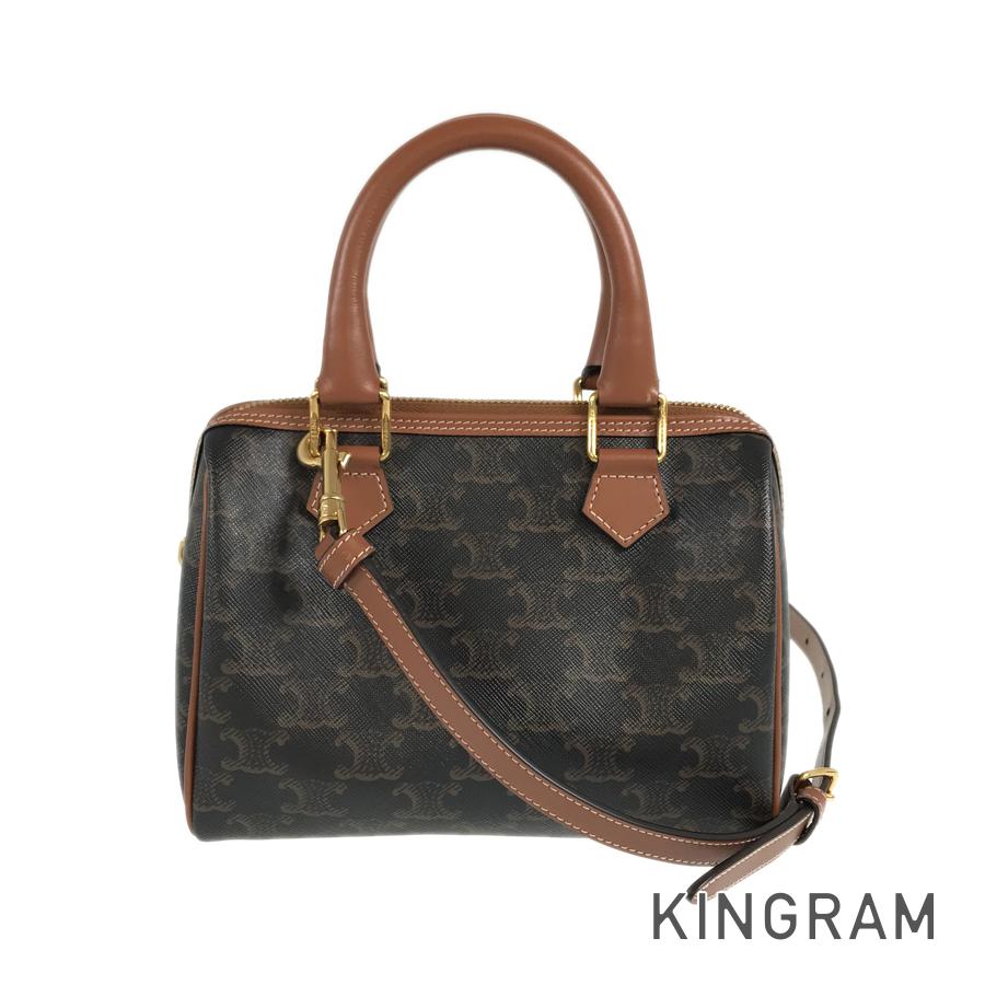 CELINE Triomphe Small Boston 2WAY Shoulder Handbag