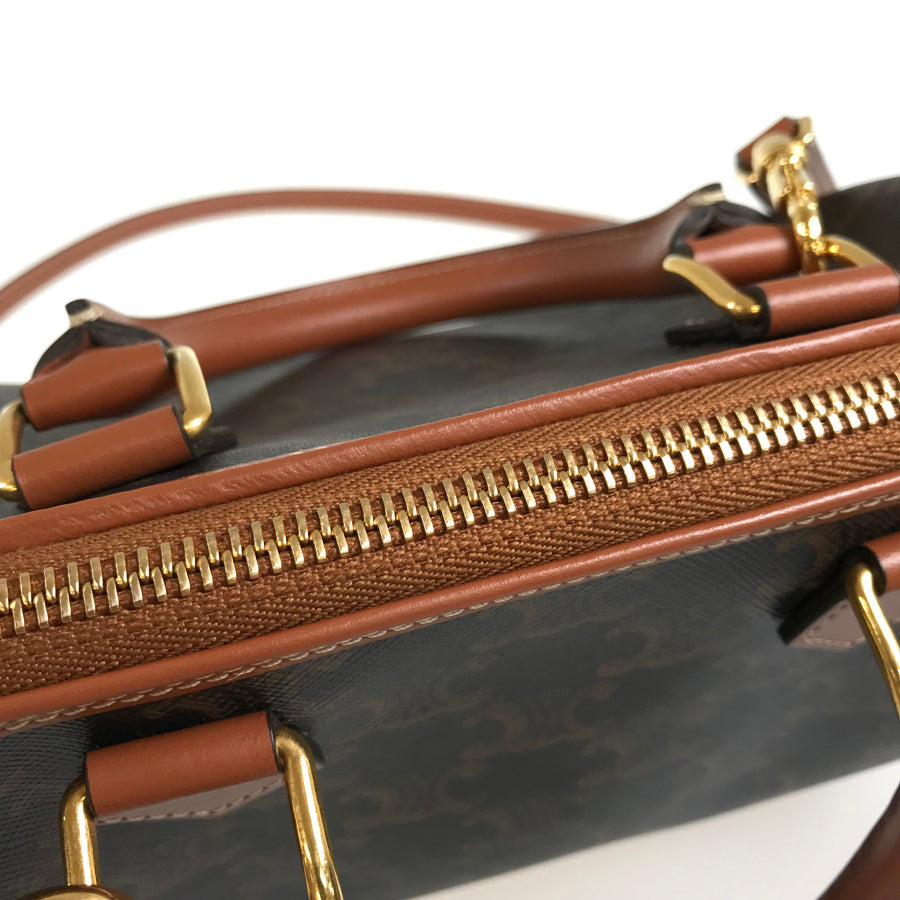 CELINE Triomphe Small Boston 2WAY Shoulder Handbag