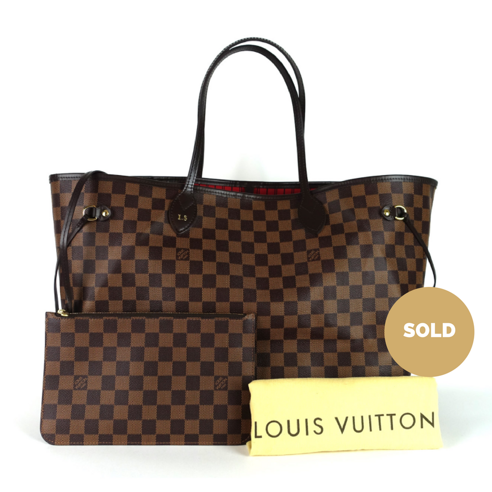 Louis Vuitto Neverfull GM Damier Ebène Canvas Tote Bag