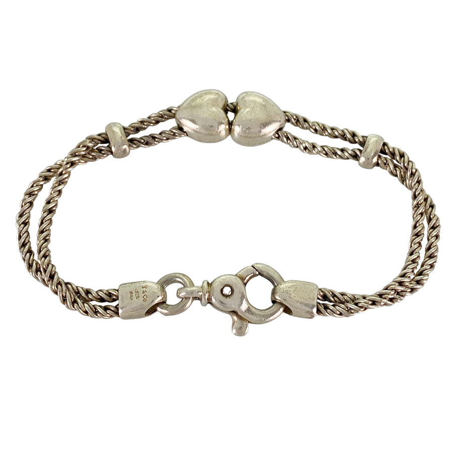 TIFFANY&Co. Double Heart Double rope Bracelet
