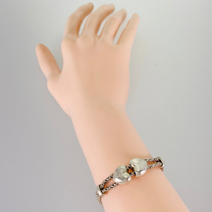 TIFFANY&Co. Double Heart Double rope Bracelet