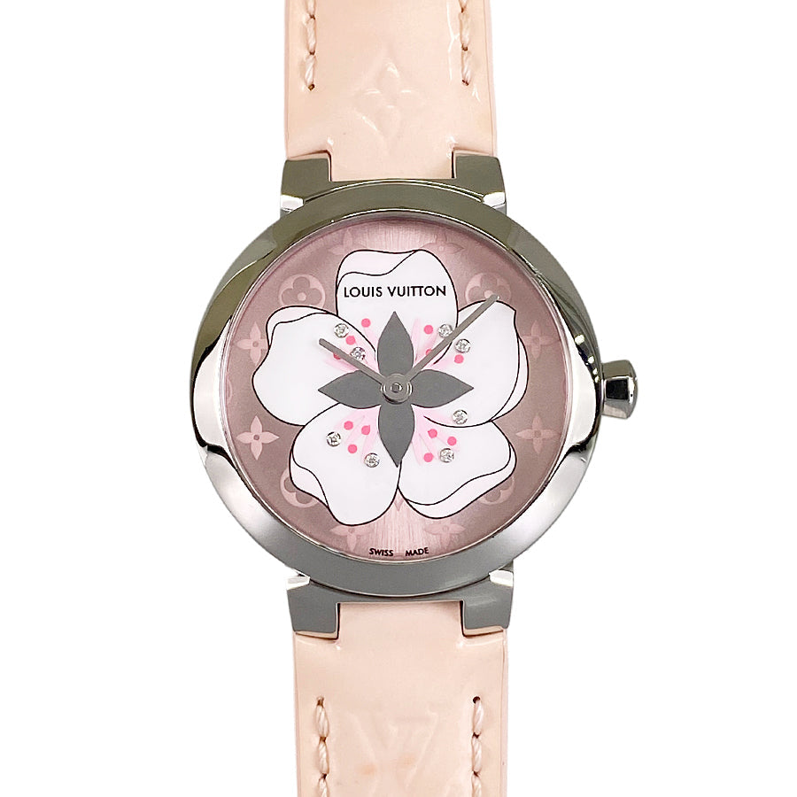 LOUIS VUITTON Monogram Vernis Tambour Q12MG Women's Watch