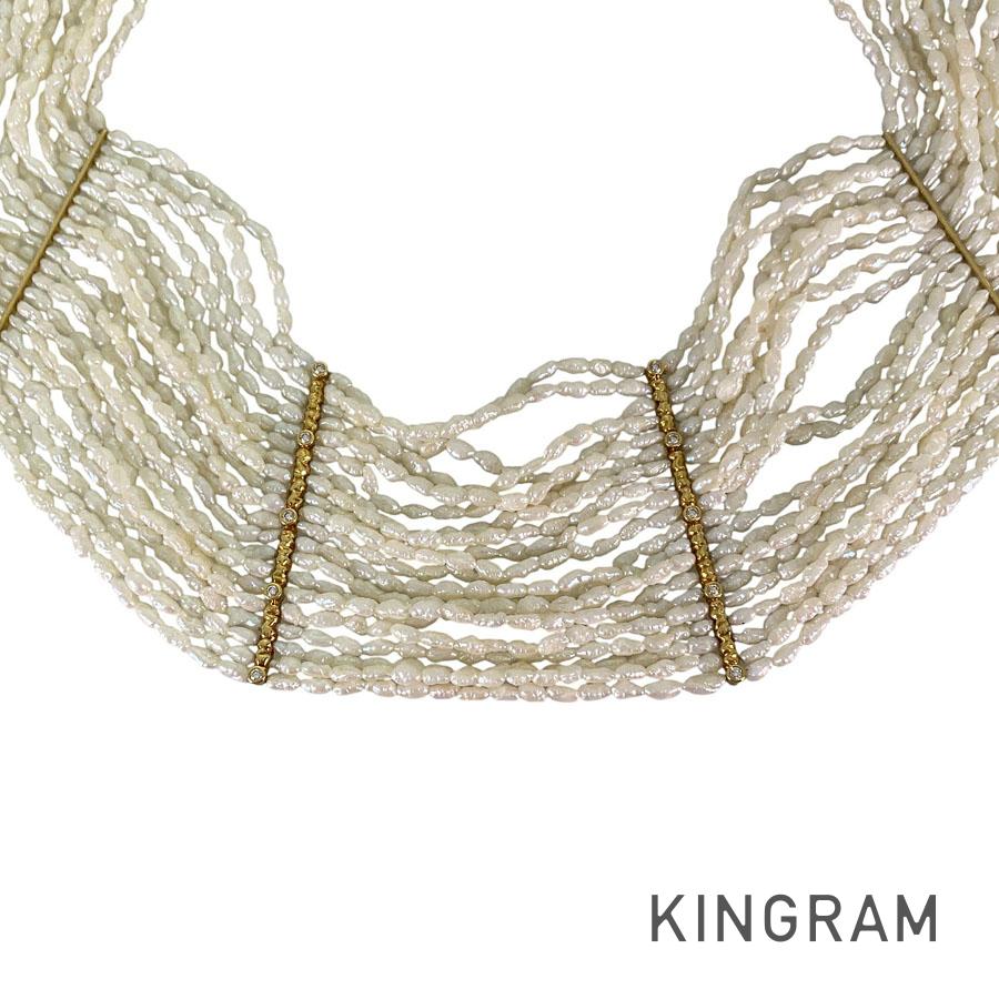 Necklace Yellow gold Keshi Pearl