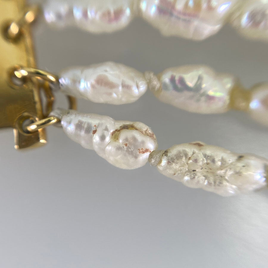 Necklace Yellow gold Keshi Pearl