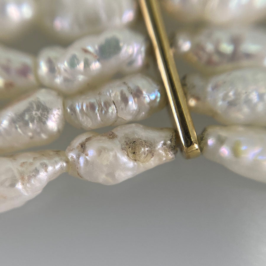 Necklace Yellow gold Keshi Pearl