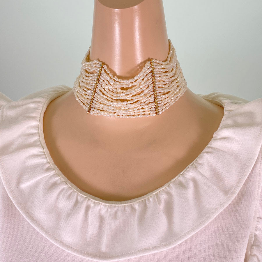 Necklace Yellow gold Keshi Pearl