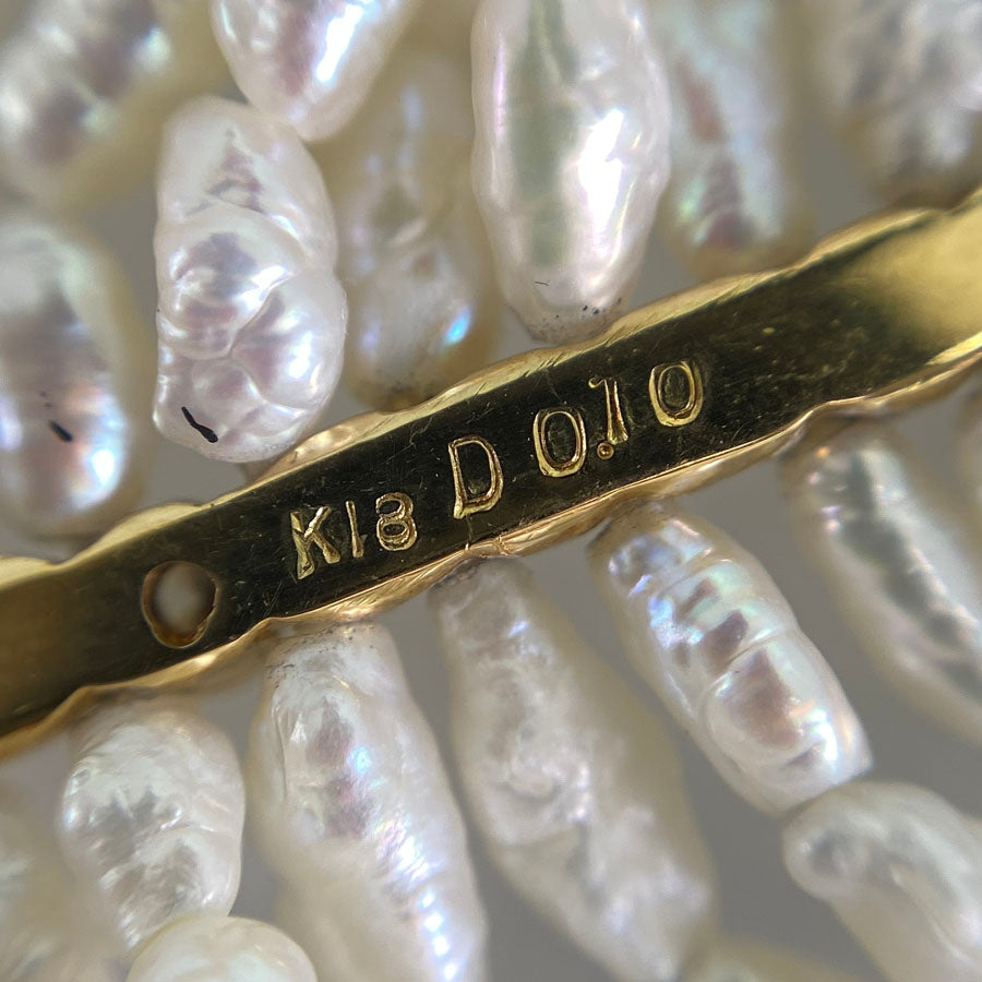 Necklace Yellow gold Keshi Pearl