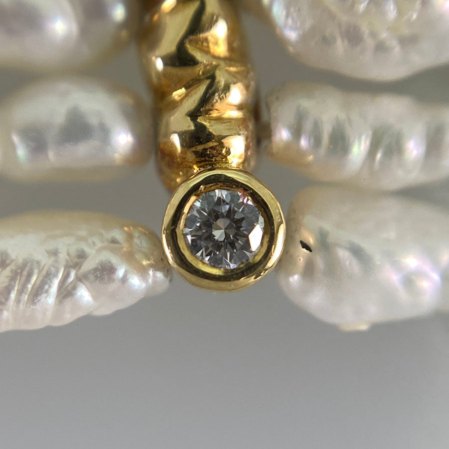 Necklace Yellow gold Keshi Pearl