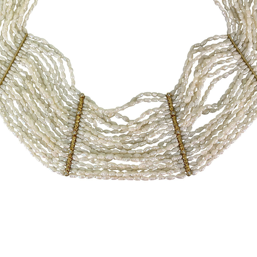 Necklace Yellow gold Keshi Pearl