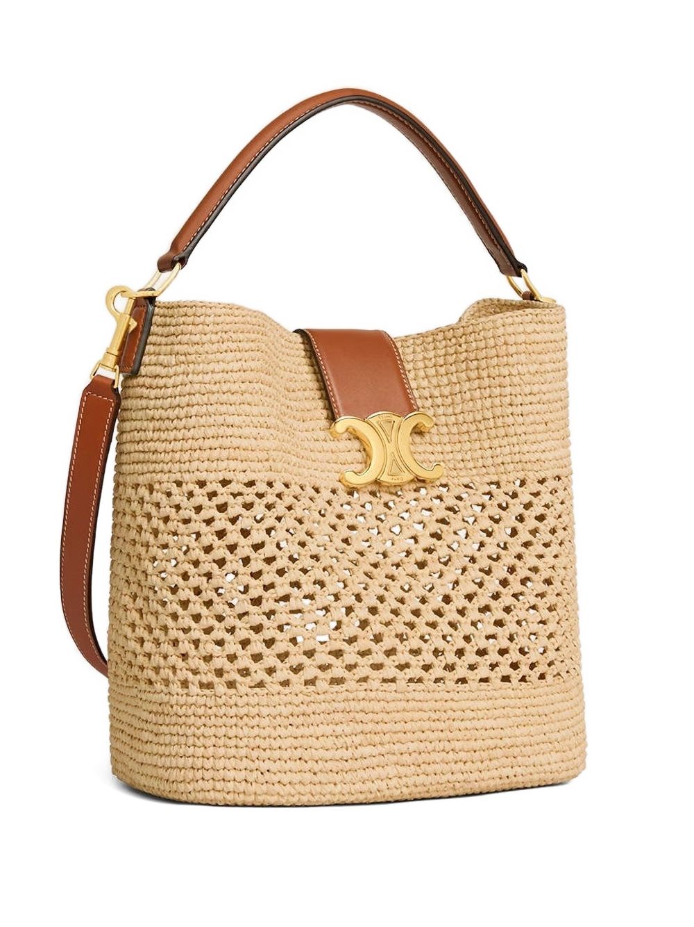 Celine Women Louise Medium Rafia Bucket Bag