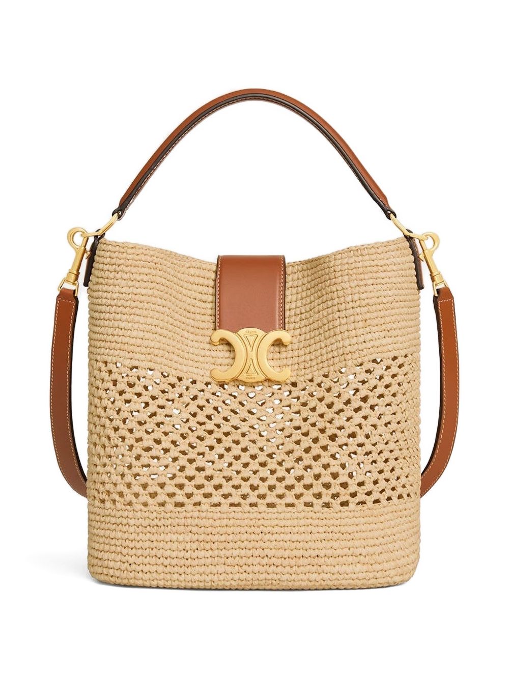 Celine Women Louise Medium Rafia Bucket Bag