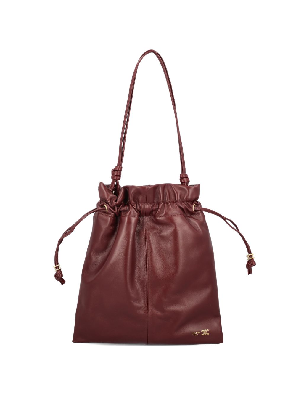 Celine Women Crystal Pouch Small Leather Bucket Bag