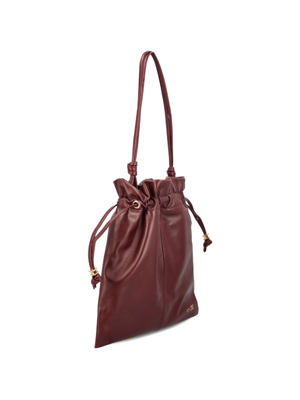 Celine Women Crystal Pouch Small Leather Bucket Bag