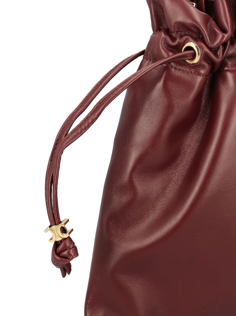 Celine Women Crystal Pouch Small Leather Bucket Bag