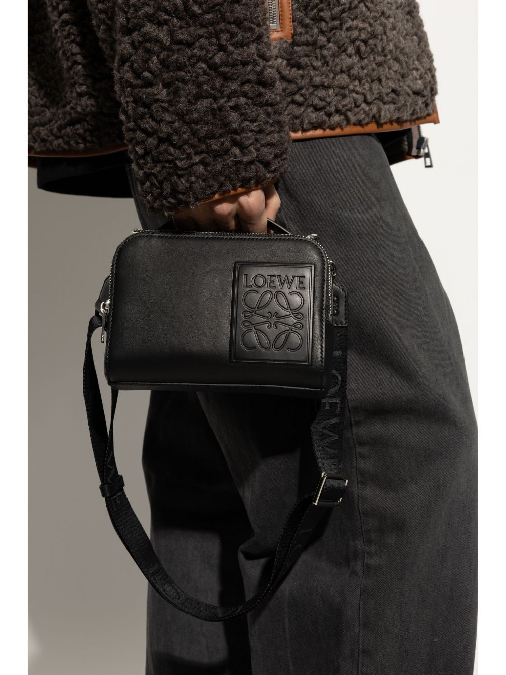 Loewe Men Camera Mini Leather Crossbody Bag