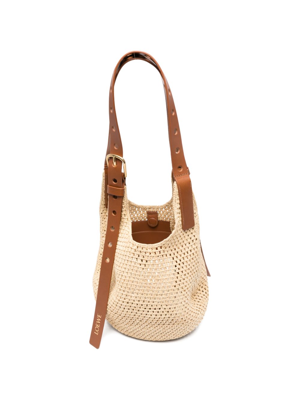 Loewe Paula's Ibiza Women Punch Hole Small Rafia Hobo Bag