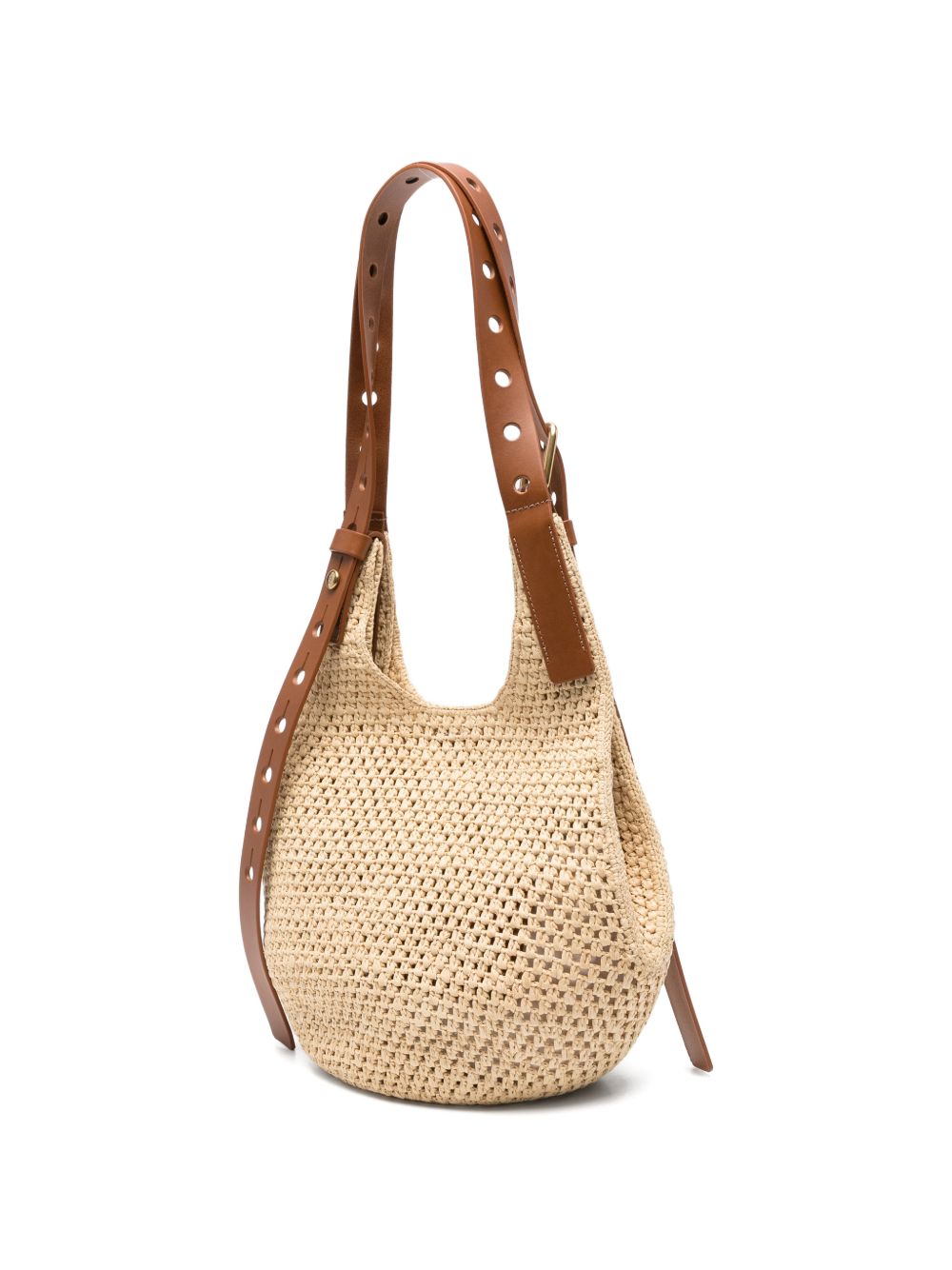 Loewe Paula's Ibiza Women Punch Hole Small Rafia Hobo Bag
