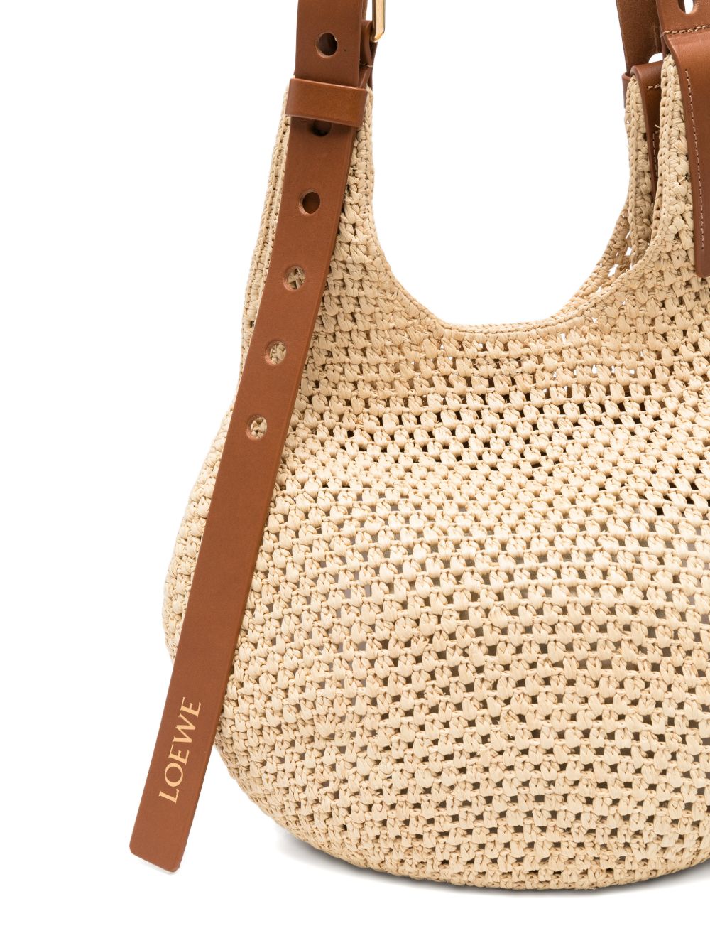 Loewe Paula's Ibiza Women Punch Hole Small Rafia Hobo Bag