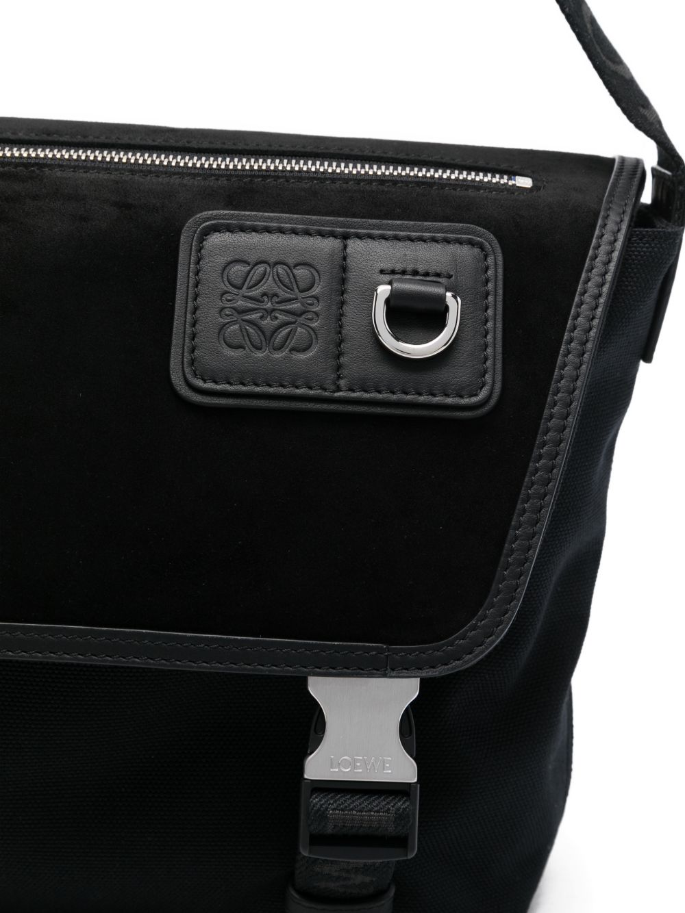 Loewe Men Flex Medium Canvas And Suede Crossbody Bag
