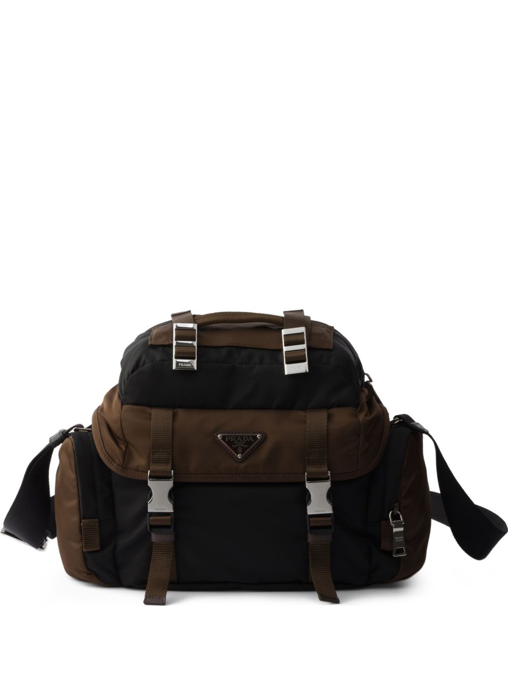 Prada Men Re-Nylon And Leather Crossbody Bag