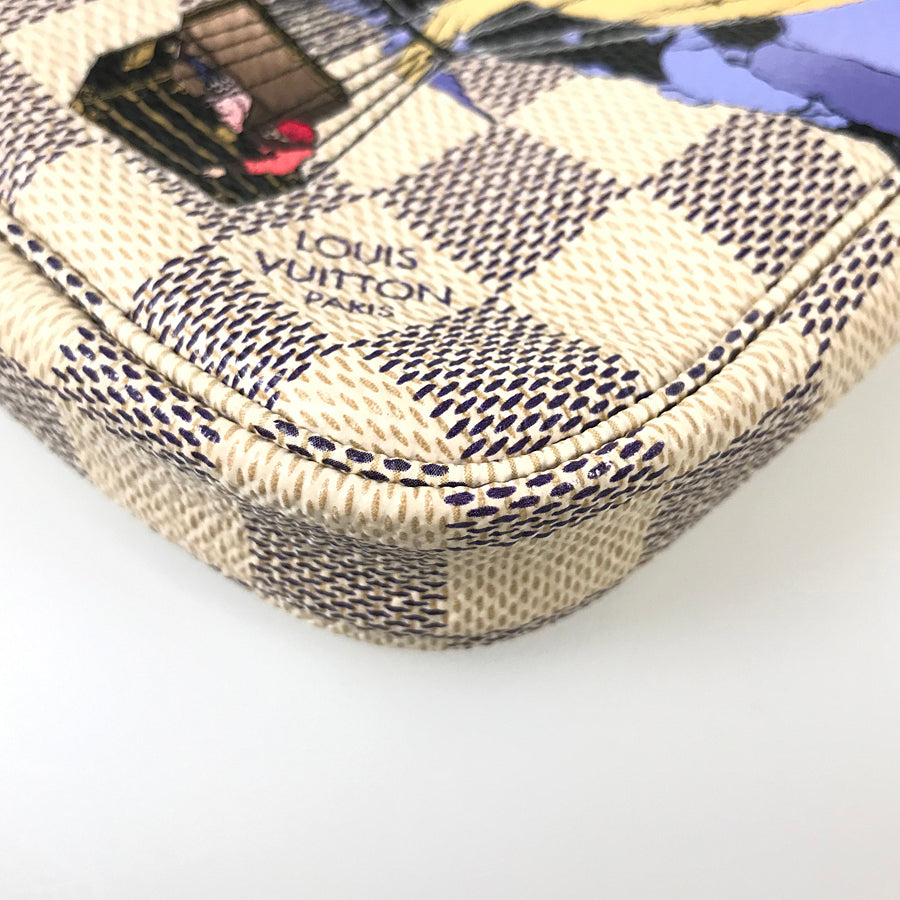 LOUIS VUITTON Damier Azur Mini Pochette Accessoires N63005 Pouch