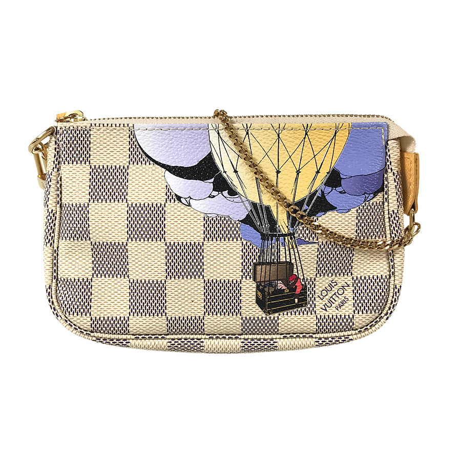LOUIS VUITTON Damier Azur Mini Pochette Accessoires N63005 Pouch