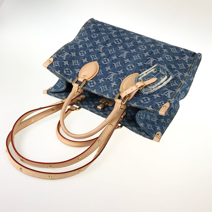 LOUIS VUITTON Monogram Denim On The Go MM M46871 Tote bag