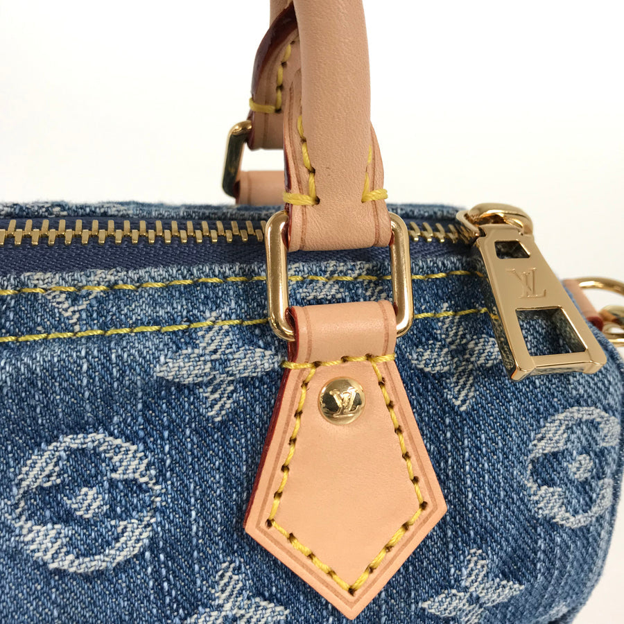 LOUIS VUITTON Monogram Denim LV Remix Nano Speedy M82950 Hand bag