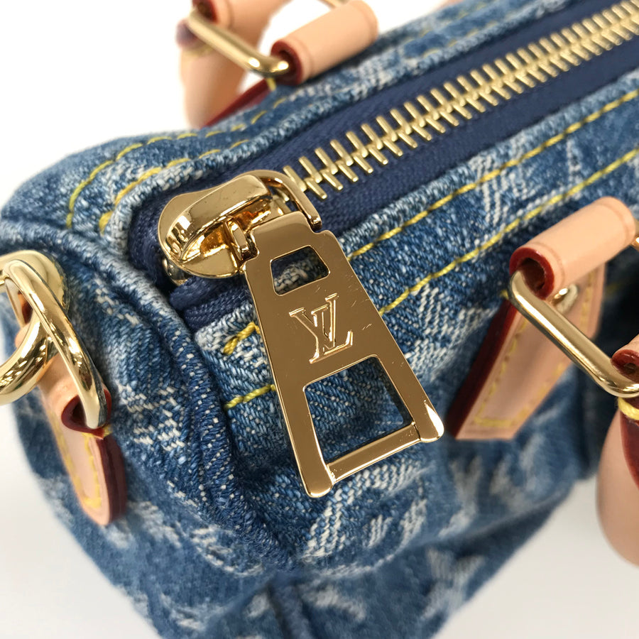 LOUIS VUITTON Monogram Denim LV Remix Nano Speedy M82950 Hand bag
