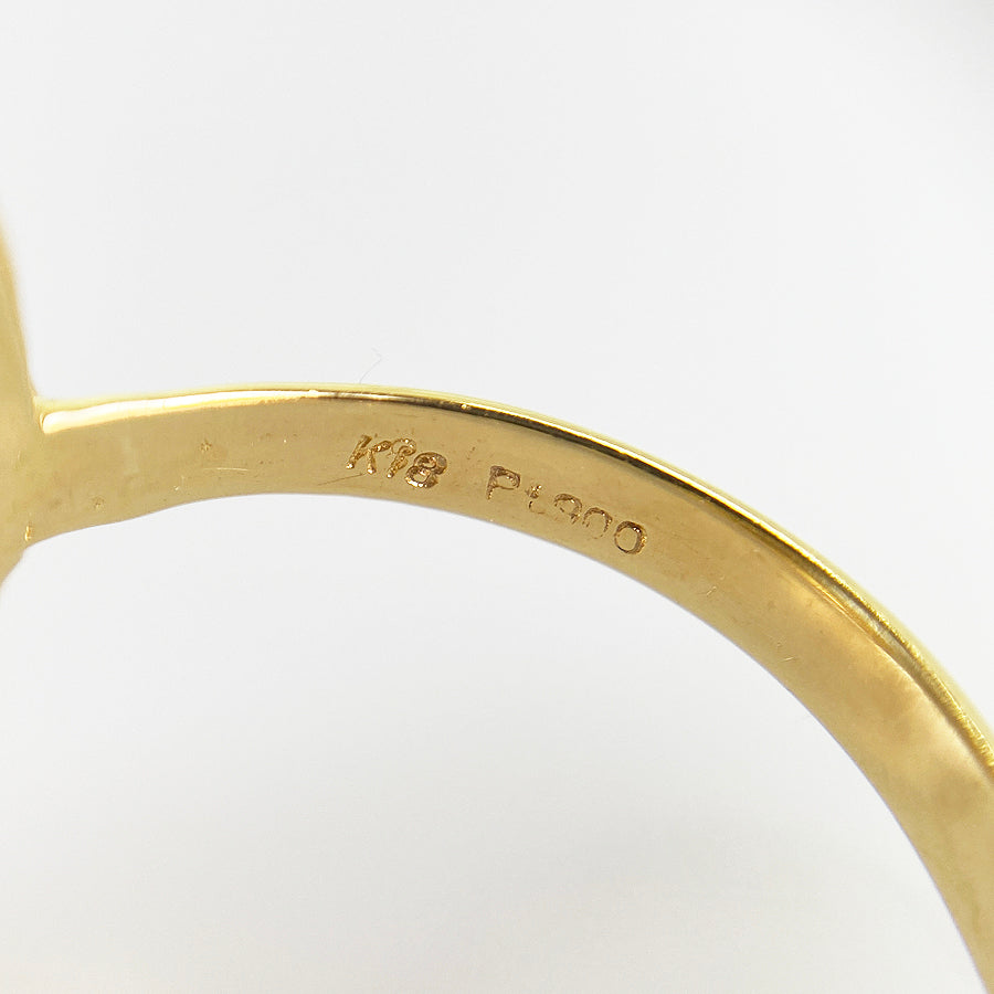 Ring Yellow gold Platinum Blue Topaz