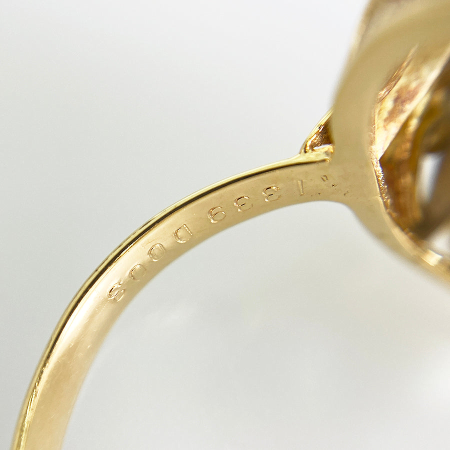 Ring Yellow gold Platinum Blue Topaz