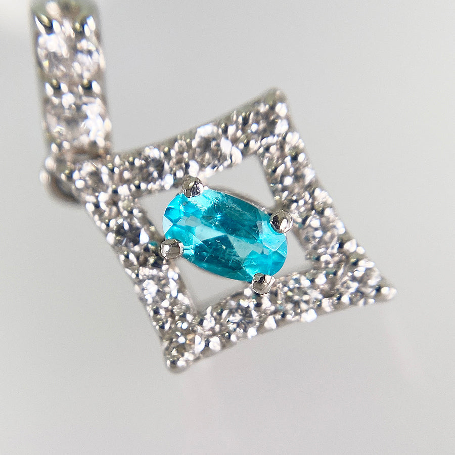 Earring Platinum Paraiba Tourmaline