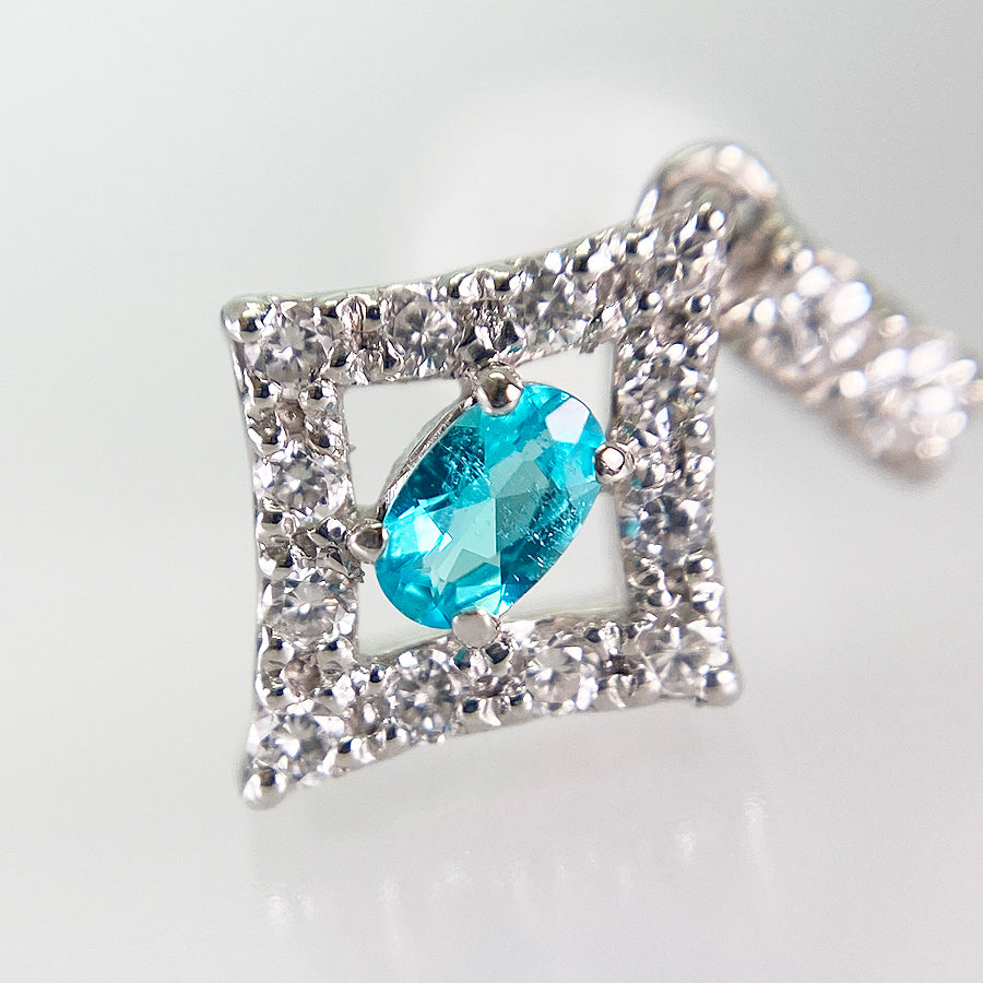 Earring Platinum Paraiba Tourmaline