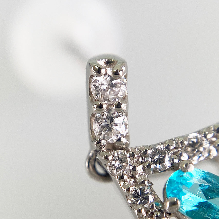 Earring Platinum Paraiba Tourmaline