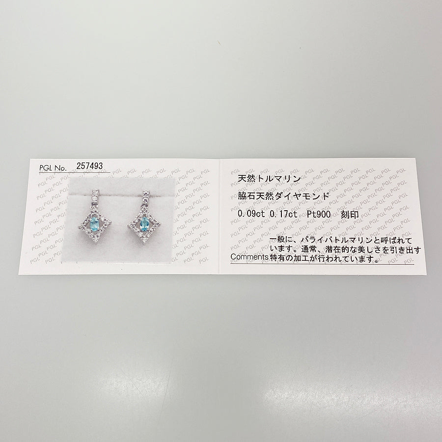 Earring Platinum Paraiba Tourmaline
