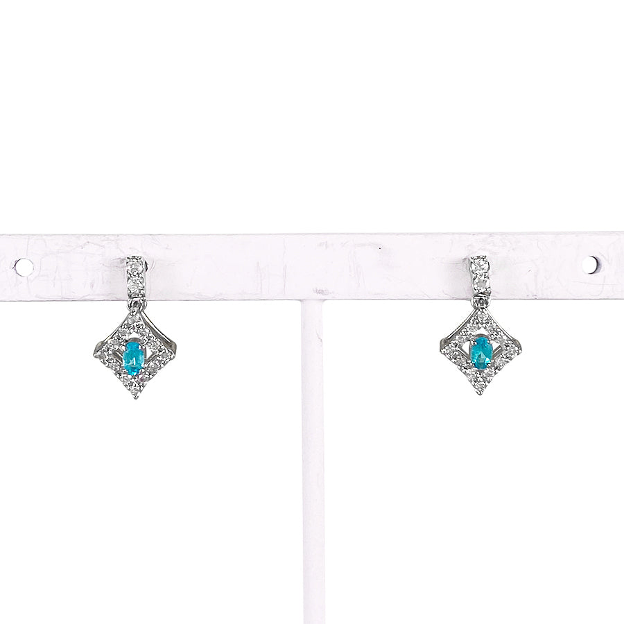 Earring Platinum Paraiba Tourmaline