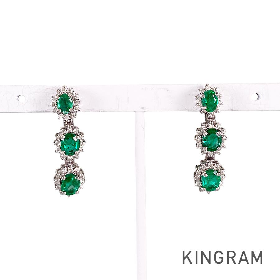 Earring White gold Emerald