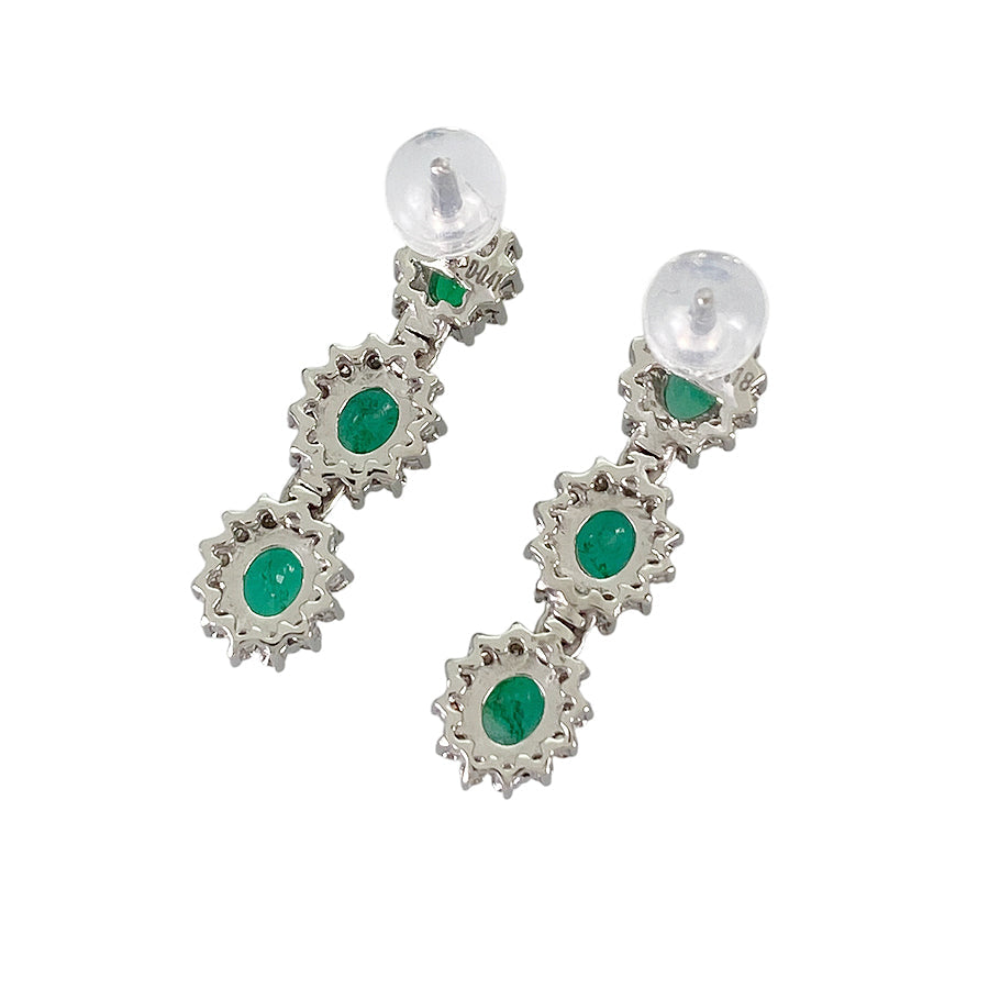 Earring White gold Emerald