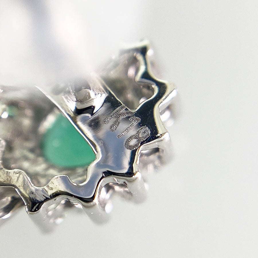 Earring White gold Emerald