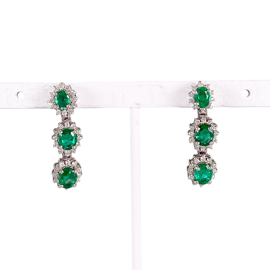 Earring White gold Emerald