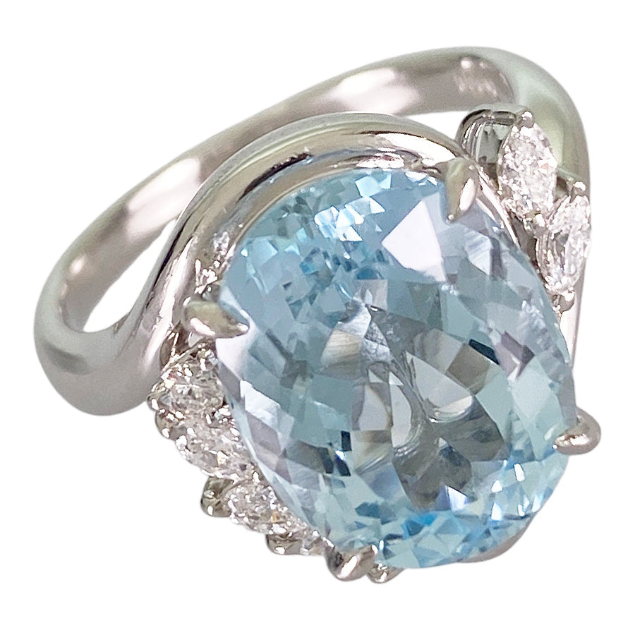 Ring Platinum Aquamarine
