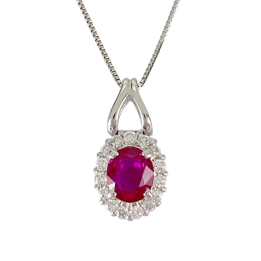 Necklace Platinum Platinum Ruby