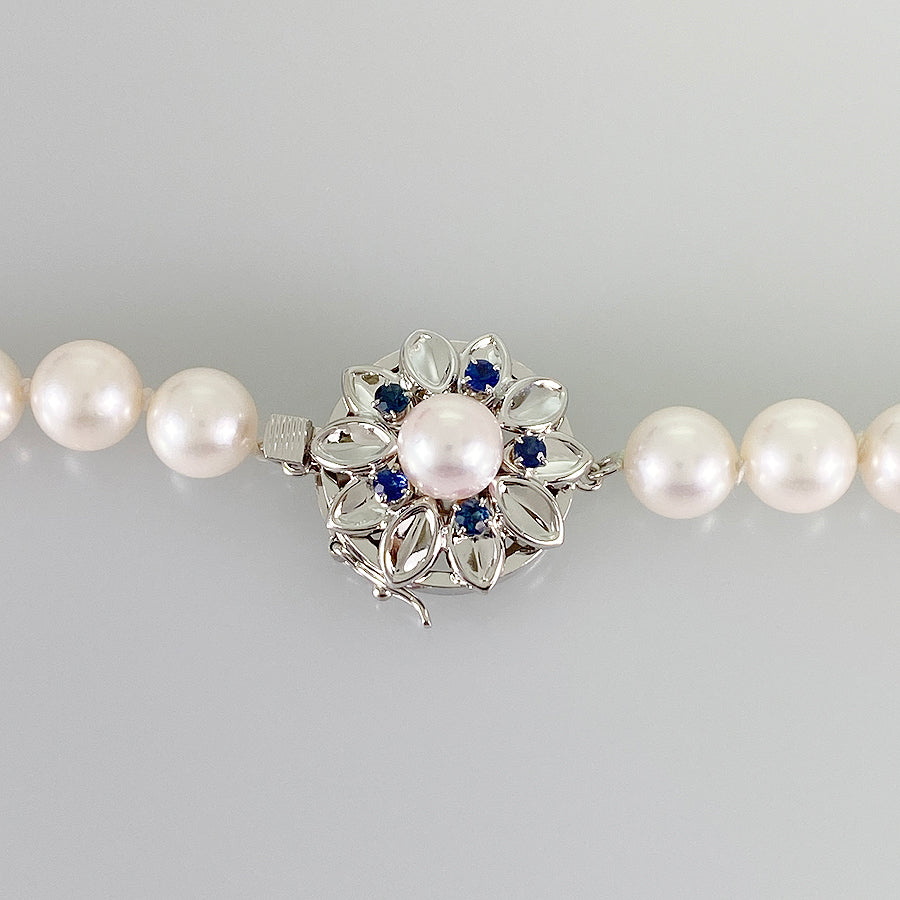 Necklace White gold Akoya Pearl