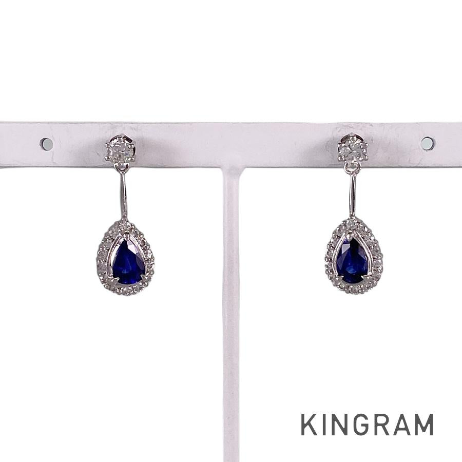 Earring Platinum Platinum Sapphire