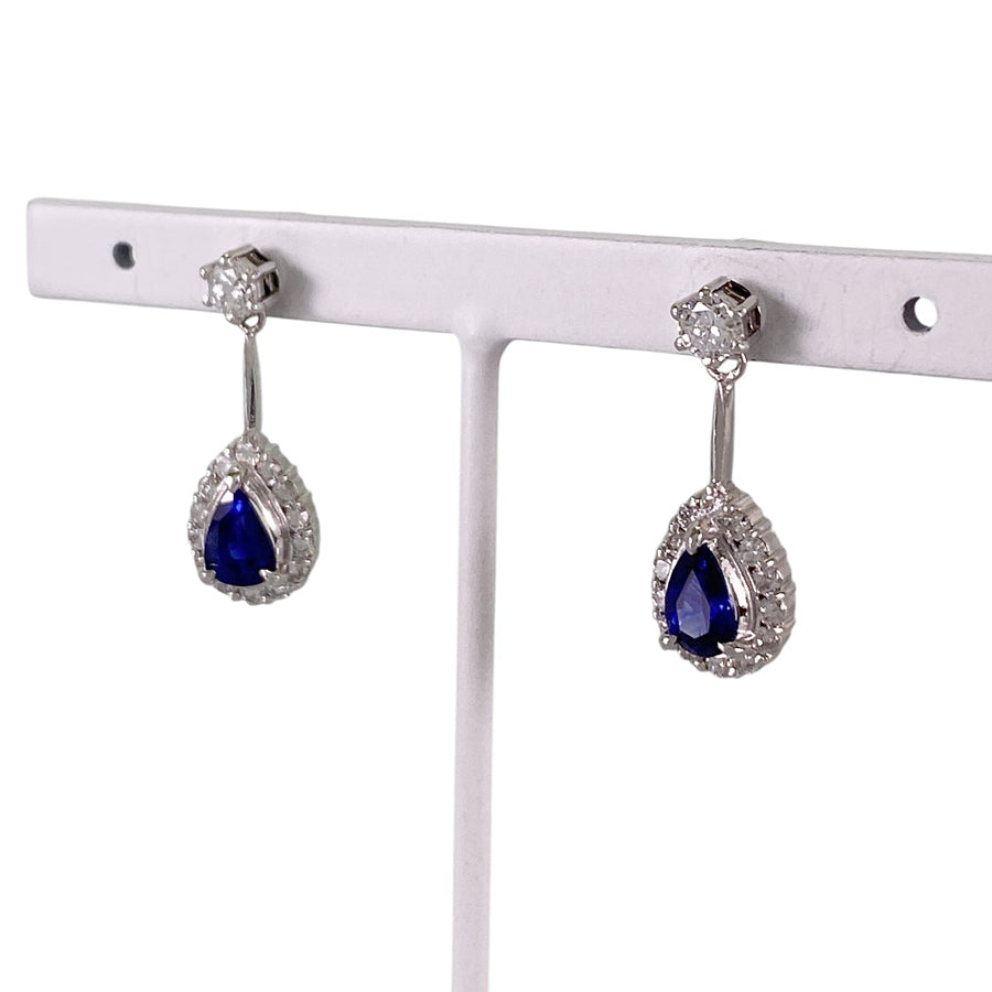 Earring Platinum Platinum Sapphire