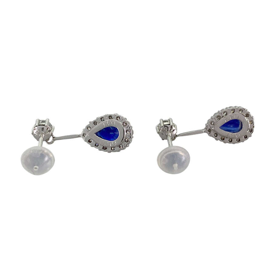 Earring Platinum Platinum Sapphire